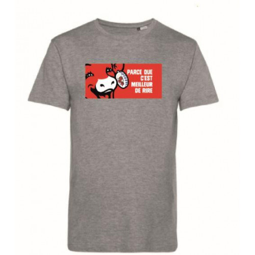Tee-shirt Homme Gris "Parce que c'est meilleur de rire" La vache qui rit®