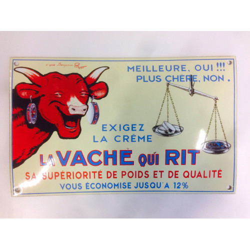 Plaque émaillée bombée La vache qui rit® - 34 x 21 cm